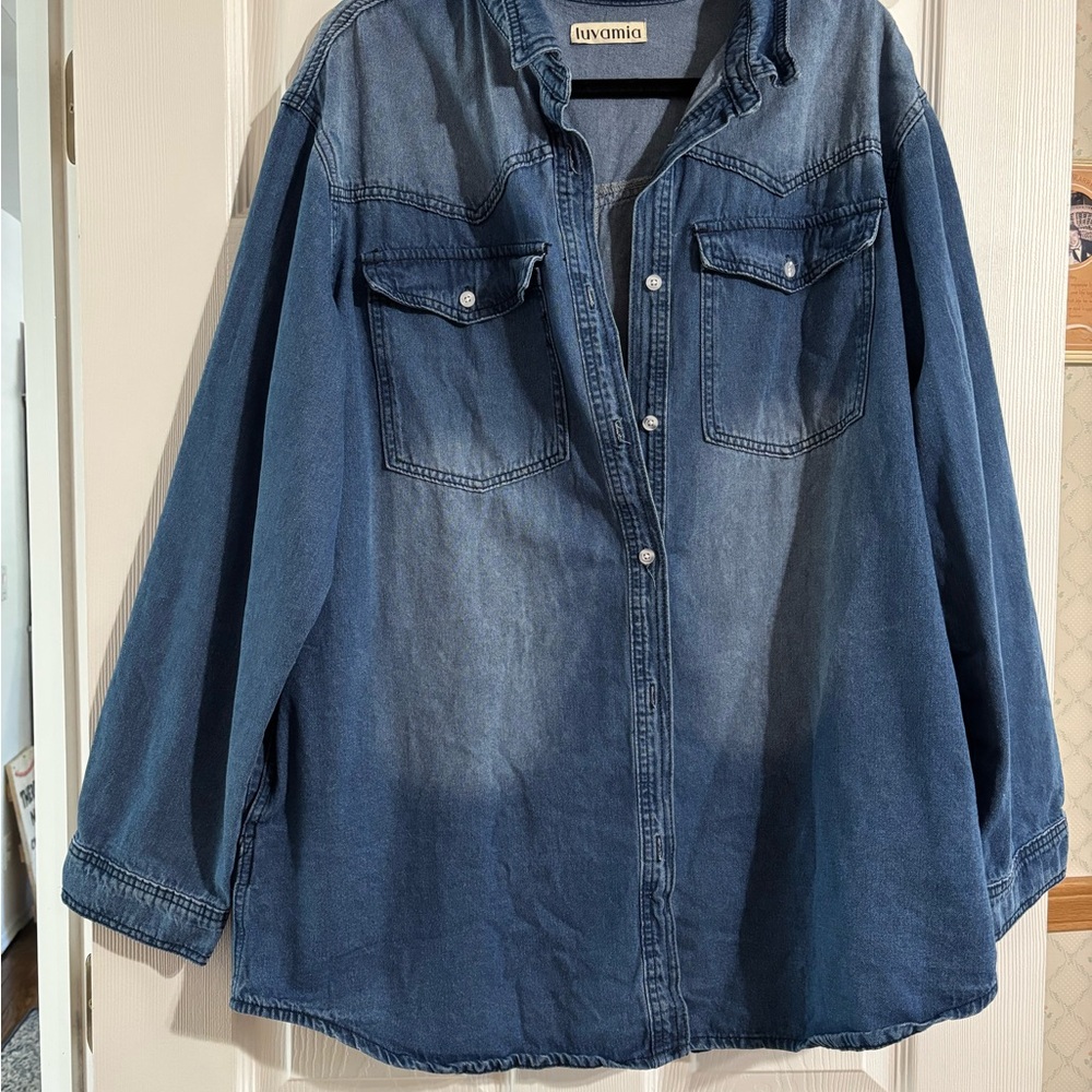 Women's Blue Button Down Shirt